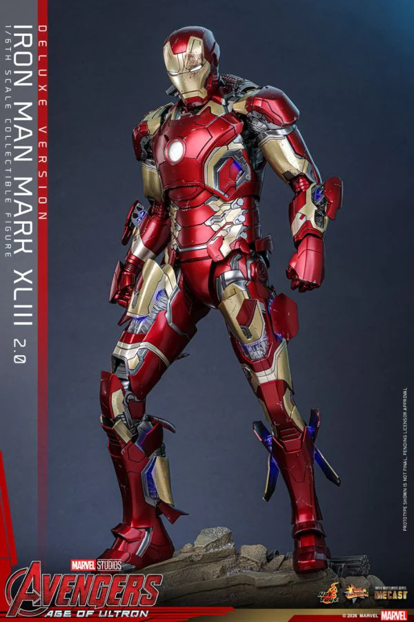 Avengers: Age of Ultron - Iron Man Mark XLIII (2.0) Deluxe 1:6 Scale Collectible Action Figure - Image 6